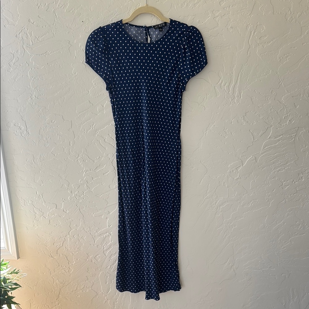 J. Crew Short-sleeve Gwyneth cupro-blend slip dress in Becklow dot